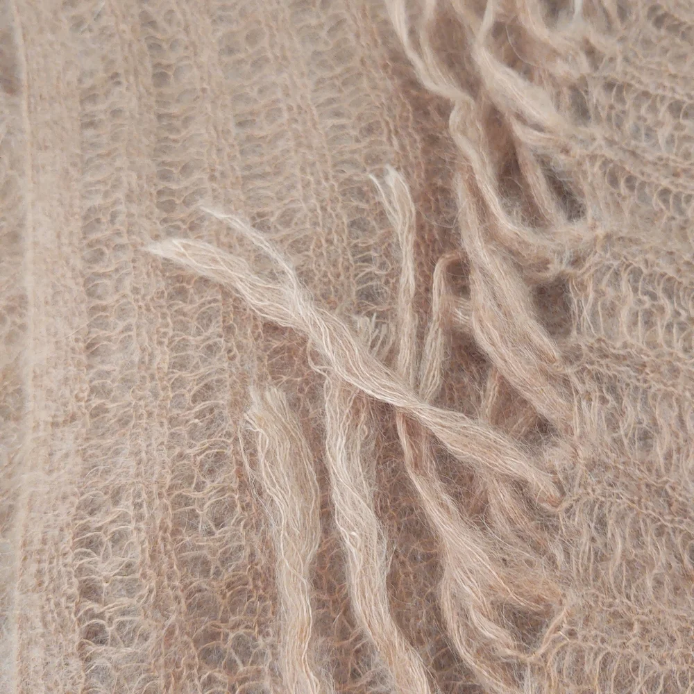 BabyMo Kid Mohair Wide Scarf Tan/Brown